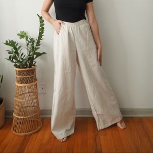 Two Birds Linen Paloma Beach Palazzo Pants